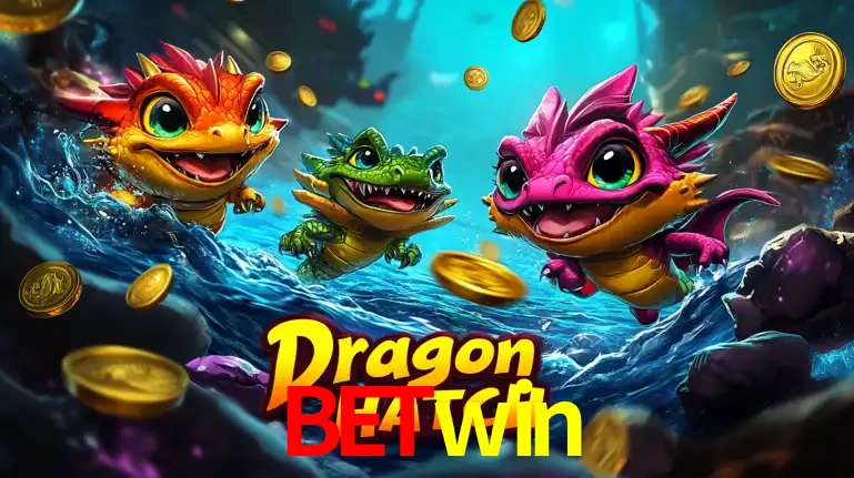 Arte promocional do jogo Dragon Hatch com três adoráveis dragões bebês nadando entre moedas de ouro, um dos slots mais divertidos para jogar no cassino betwin.