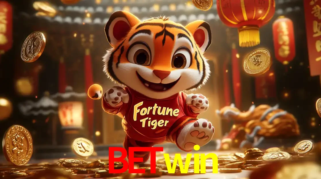 O alegre personagem do Fortune Tiger correndo sobre um caminho de moedas de ouro, simbolizando os grandes prêmios e a diversão do popular jogo de slot do betwin.